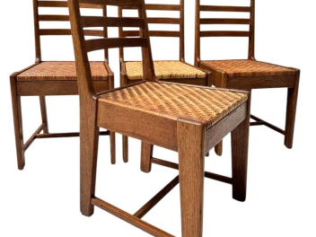 Four Modernist Art Deco Dining Room Chairs by Bas van Pelt for My Home, 1930s